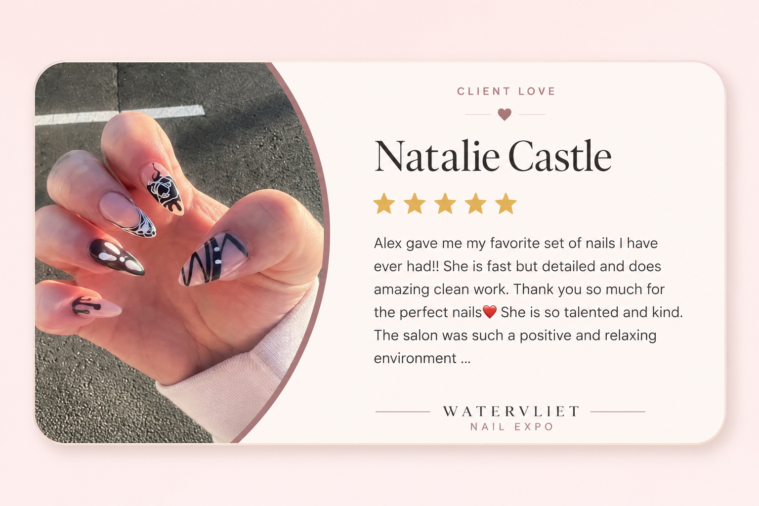 Five star review from Natalie Castle