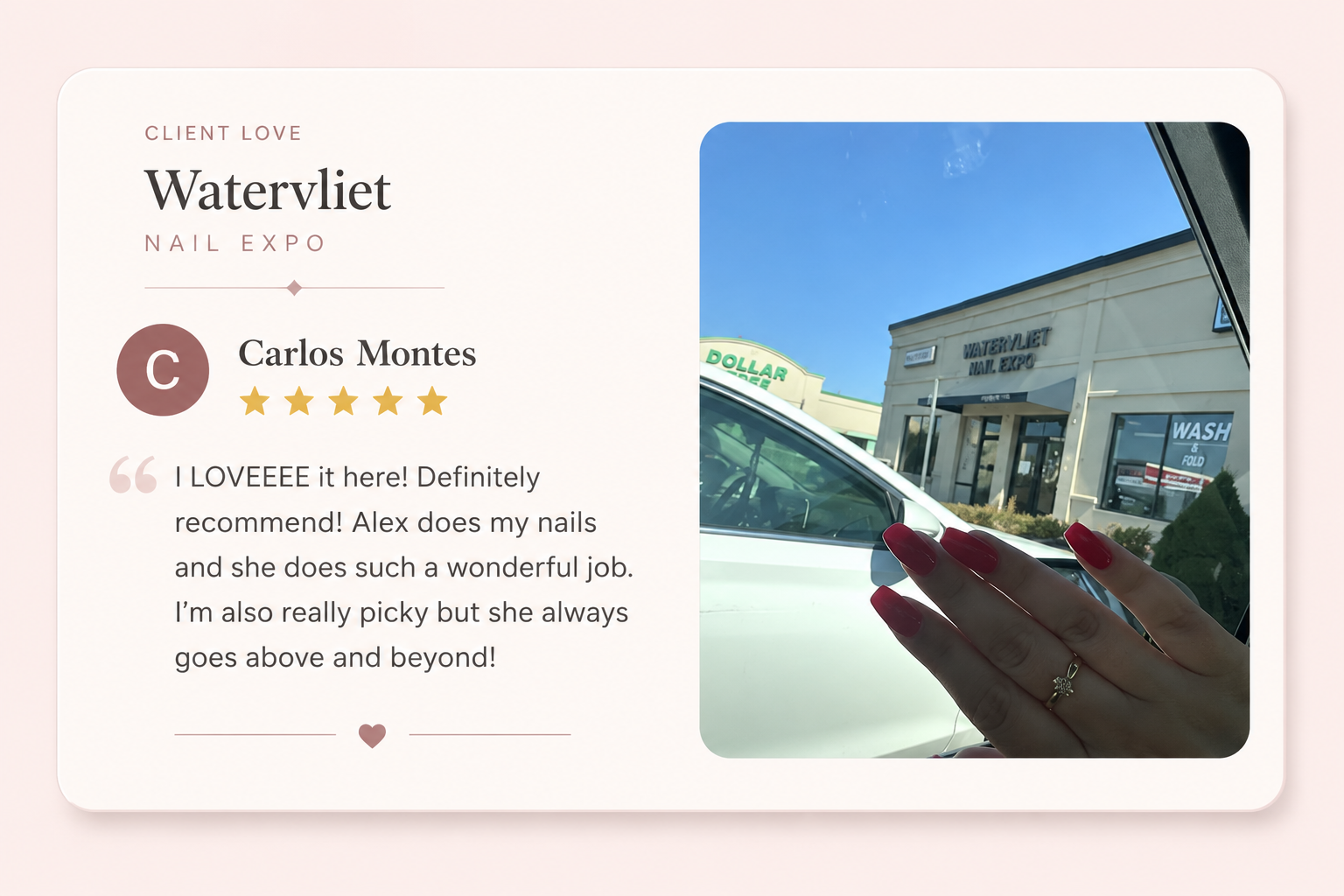 Five star review from Carlos Montes